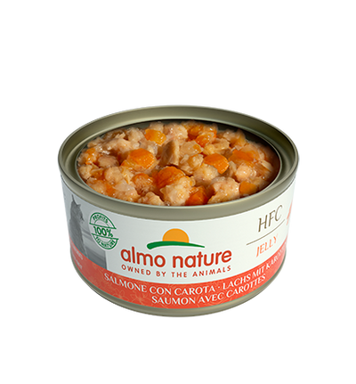 Almo Nature Scatoletta HFC Jelly gusto Salmone e Carota per Gatti Adulti 70gr
