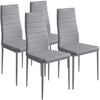 Sedia Moderna 4pz Metallo Verniciato Pelle Ecologica Sala Pranzo Cucina Grigio
