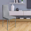 Sedia Moderna 4pz Metallo Verniciato Pelle Ecologica Sala Pranzo Cucina Grigio