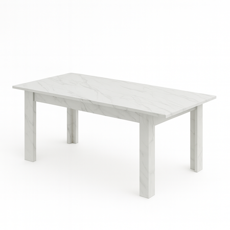 Tavolo "Gliese" con gambe e piano in MDF, design moderno, per arredo interno 137/185 x 90 h 76 cm