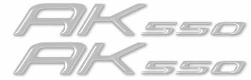 2 ADESIVI/STICKERS in RESINA gel 3D SCRITTA AK 550 per SCOOTER KIMCO AK550 new