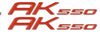 2 ADESIVI/STICKERS in RESINA gel 3D SCRITTA AK 550 per SCOOTER KIMCO AK550 new