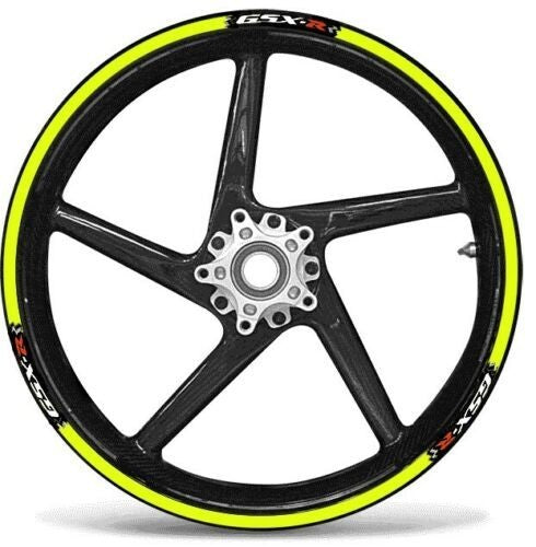 KIT STRISCE ADESIVE compatibili per CERCHI MOTO GSX-R SUZUKI GSXR - GIALLO FLUO