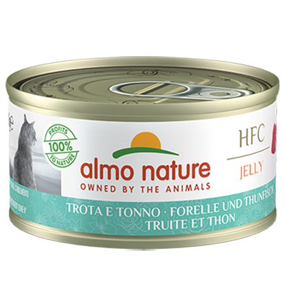 Almo Nature Scatoletta HFC Jelly gusto Tonno e Trota per Gatti Adulti 70gr