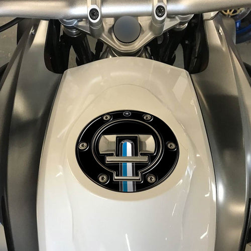 Adesivo 3D protezione tappo moto CON CHIAVE compatibile con BMW 2013 - 2022 Nero