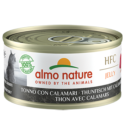 Almo Nature Scatoletta HFC Jelly gusto Tonno e Calamari per Gatti Adulti 70gr