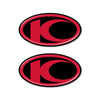 2 ADESIVI in RESINA gel 3D compatibili per scooter Kymco Xciting Nero-ROSSO New