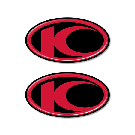 2 ADESIVI in RESINA gel 3D compatibili per scooter Kymco Xciting Nero-ROSSO New