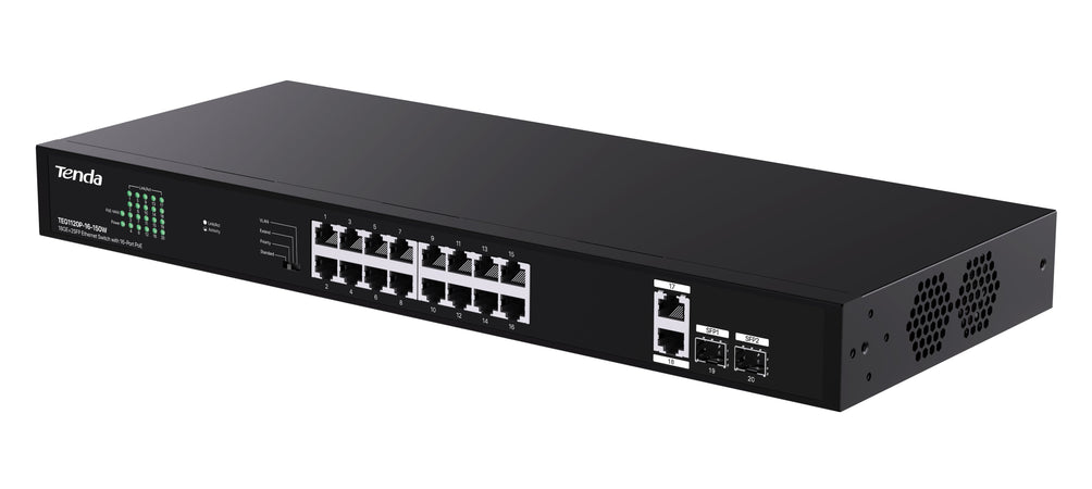 Switch Ethernet 18GE+2SFP non gestito con 16 Porte PoE, G1120P-16-150W