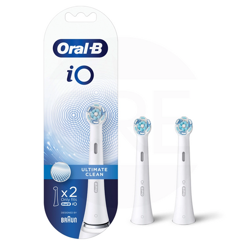 2 Testine di Ricambio Ultimate Clean Bianco per Oral-B iO 3753, 3758, 3769, 3776, 3794
