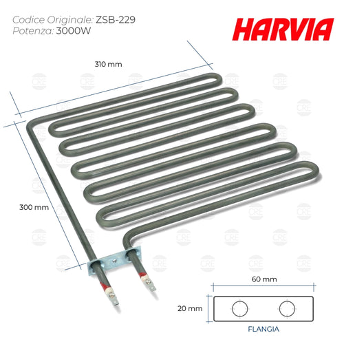 Resistenza 3000W per Sauna Harvia, 310x300 cm