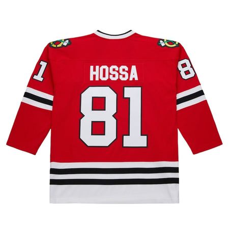 MITCHELL AND NESS Mitchell and Ness Chris Chelios Red Chicago Blackhawks 1991/92 Power Play Player Jersey da uomo