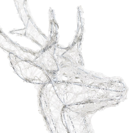 Renna luminosa con zampa alzata in acrilico luce a led bianco freddo h125 cm