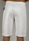 Bermuda bianco con logo fluo