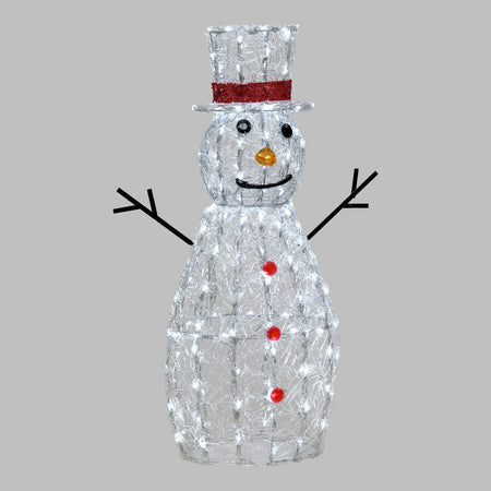 Pupazzo di neve 3D luminoso in acrilico con led bianco, decorazione per interno ed esterno