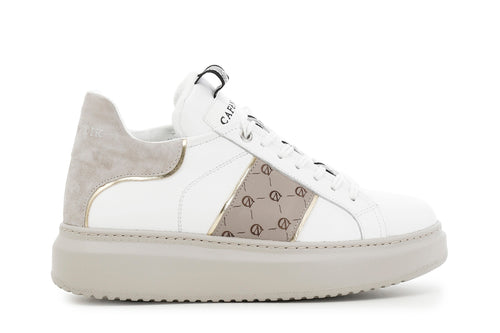SNEAKERS IN PELLE CON BANDA LATERLAE