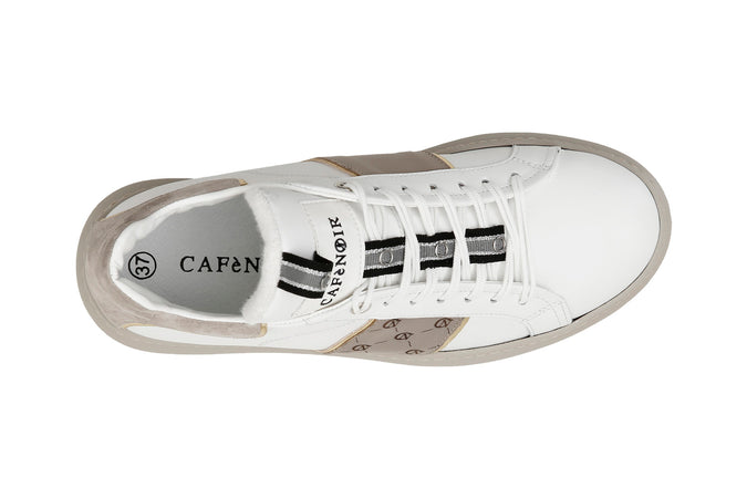 SNEAKERS IN PELLE CON BANDA LATERLAE