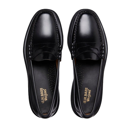 G.H. BASS Mocassini G.h. Bass Weejuns Step-Lug Larson Penny Loafers Black Leather da uomo