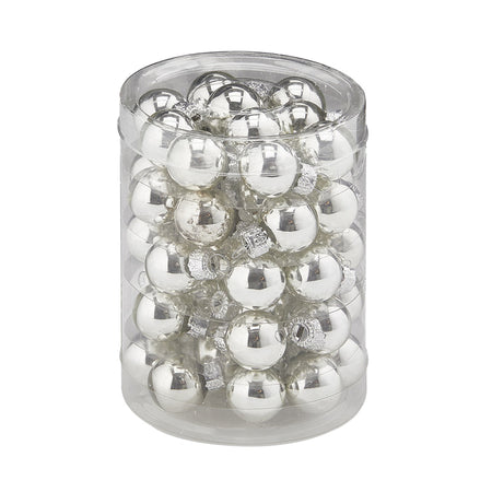 Palline per albero di natale in vetro color Argento da Ø 2 cm set da 50 pezzi