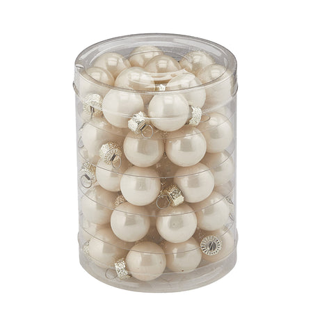 Palline per albero di natale in vetro color Champagne da Ø 2 cm set da 50 pezzi