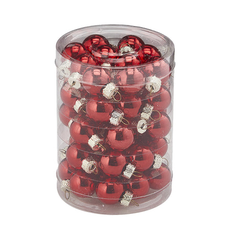 Palline per albero di natale in vetro color Rosso da Ø 2 cm set da 50 pezzi