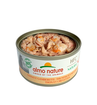 Almo Nature Scatoletta HFC Natural gusto Tonno e Gamberetti per Gatti Adulti