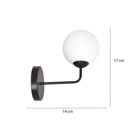 Applique Moderna 1 Luce Pregos In Acciaio Bianco E Vetro A Sfera Bianco