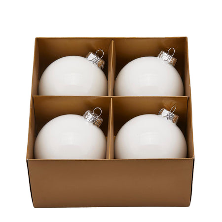 Palline per albero di natale in vetro color Bianco pendaglio decorativo