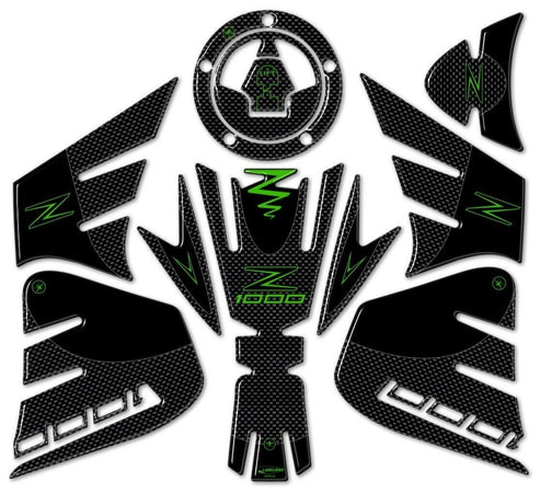 KIT ADESIVI gel PROTEZIONI compatibili per moto KAWASAKI Z1000 2014-2020 verde