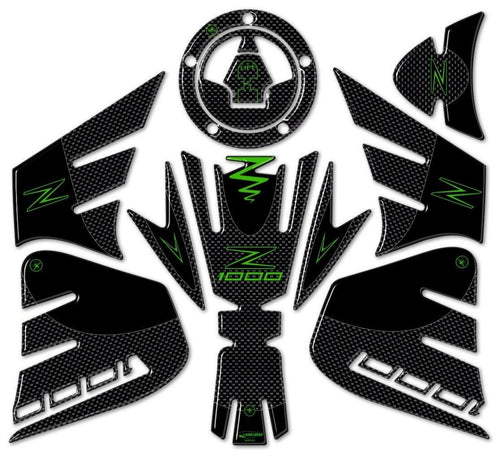 KIT ADESIVI gel PROTEZIONI compatibili per moto KAWASAKI Z1000 2014-2020 verde