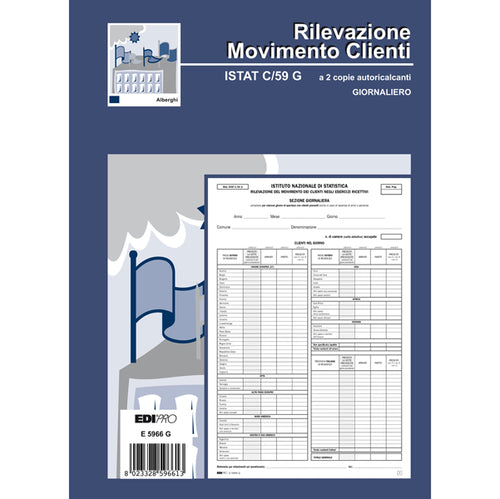 Blocco Modello Istat C59 Giornaliero 31X21Cm 50Fg 2Copie Ric E5966G Edipro