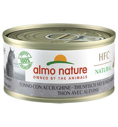 Almo Nature Scatoletta HFC Natural gusto Tonno e Acciughine per Gatti Adulti