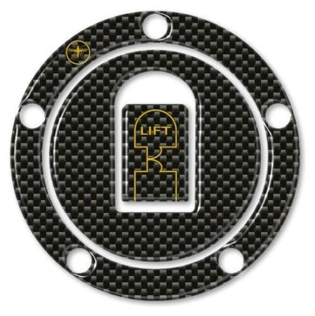 ADESIVO 3D PROTEZIONE TAPPO SERBATOIO compatibile MOTO KAWASAKI 00-06 carbon oro