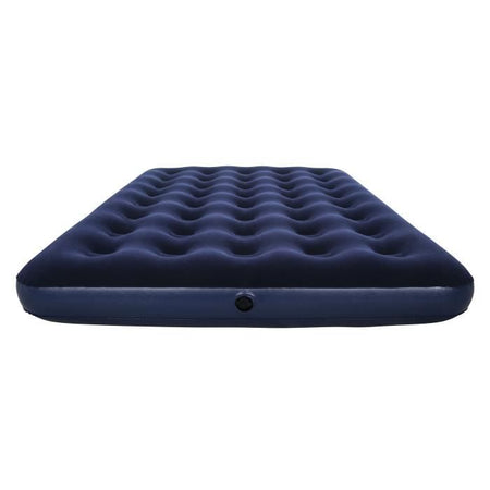 Materasso gonfiabile doppio floccato BESTWAY Horizon + Pompa elettrica Sidewinder + Borsa - 2 posti - Blu