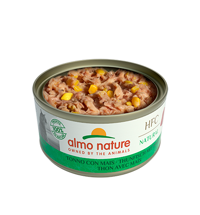 Almo Nature Scatoletta HFC Natural gusto Tonno e Mais per Gatti Adulti 70gr