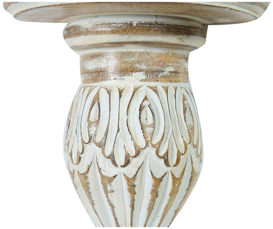 Biscottini Mensola Legno Biscottini Intagliata Bianca Anticata 23x12x24 per Arredo Casa