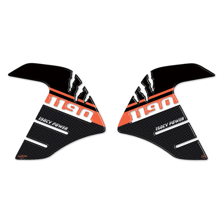 2 ADESIVI 3D PROTEZIONI LATERALI SERBATOIO compatibile per MOTO KTM 1190 ADVENTURE