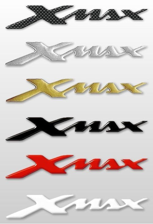 2 ADESIVI/STICKERS in RESINA 3D SCRITTA XMAX per SCOOTER Accessori YAMAHA X MAX