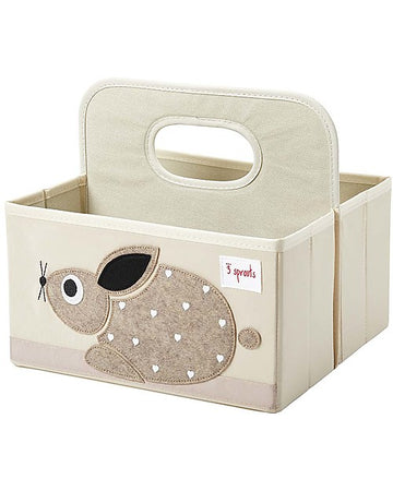 Cestino Porta Pannolini Salvaspazio - Coniglio Beige - Tela di cotone 3 Sprouts