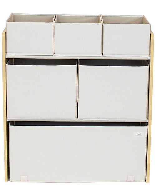 Mobile Contenitore Portagiochi - Crema - 70x61x28cm - 100% Materiale R 3 Sprouts