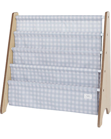 Libreria Frontale Montessoriana - Gingham Blu - Poliestere Riciclato - 3 Sprouts