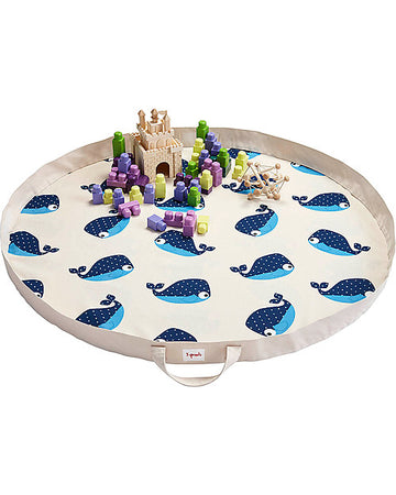 Tappeto Gioco e Borsa 2-in-1 in Tela di Cotone 100%, Balena - 112 cm 3 Sprouts
