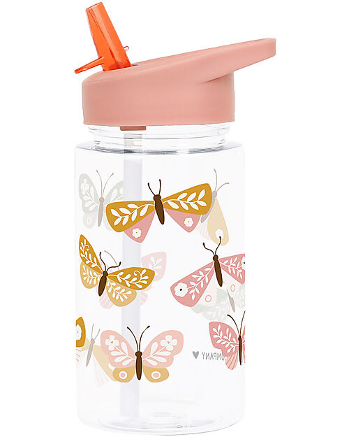 Borraccia con Cannuccia 450 ml - Farfalle - Senza BPA! A Little Lovely Company