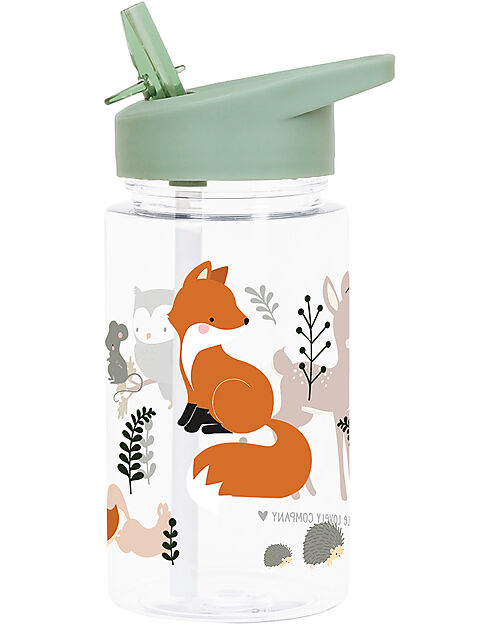 Borraccia con Cannuccia 450 ml - Amici della Foresta - Senza BPA! A Little Lovely Company