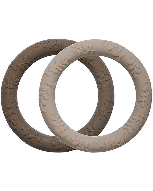 Set 2 Massaggiagengive - Foglie Tortora - 100% Silicone Alimentare A Little Lovely Company