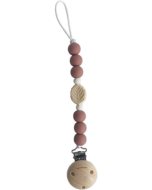 Clip Portaciuccio in Silicone - Massaggiagengive - Leaf - Perline Blus Chewies&more