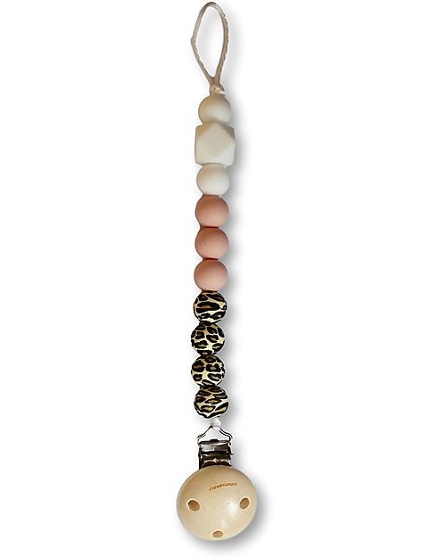 Clip Portaciuccio in Silicone - Massaggiagengive - Leopard/Rosa e Bian Chewies&more