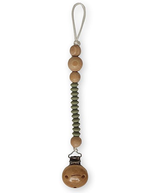 Clip Portaciuccio in Silicone - con Perline - Verde Salvia Chewies&more