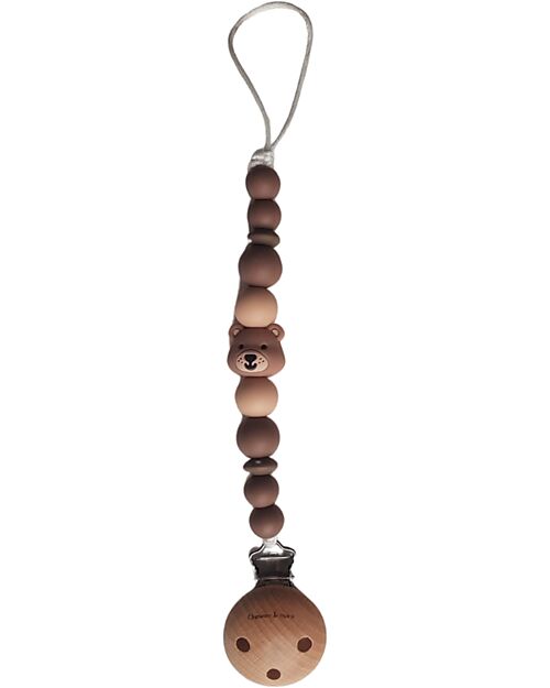 Clip Portaciuccio in Silicone - Massaggiagengive - Marrone - Collezion Chewies&more