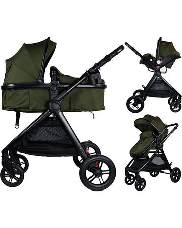 Trio Passeggino e Carrozzina Liam + Ovetto - Nero/Verde Foresta - La S Ding